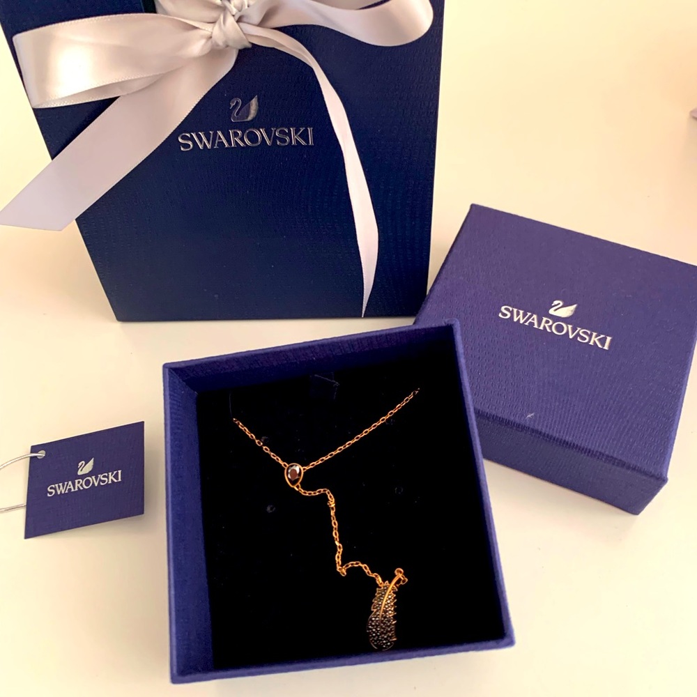 SWAROVSKI Crystal Naughty Lariat Necklace, Rose Gold-Tone (Brand New)